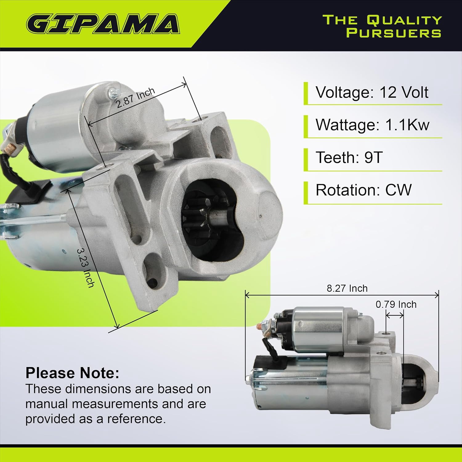 6494 Starter Compatible with 2003-2008 Buick Cadillac Chevrolet GMC Isuzu SAAB 4.8L 5.3L 03 04 05 06 07 08, V8 Gas Engin, 89018123 8000045 410-12257 SDR0270, Starter Motor 6494N
