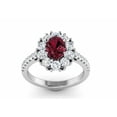 thumbnail image 5 of HeartsAndYou 2ct Natural Garnet Diamond Floral Cluster Halo Engage Ring 14k SOLID White Gold, 5 of 9