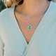 thumbnail image 5 of ATIMIGO Collar con colgante de tortuga marina verde, collar de ópalo creado, cadena de plata, joyería de animales, regalo para el día de la madre para mujeres, 5 of 5
