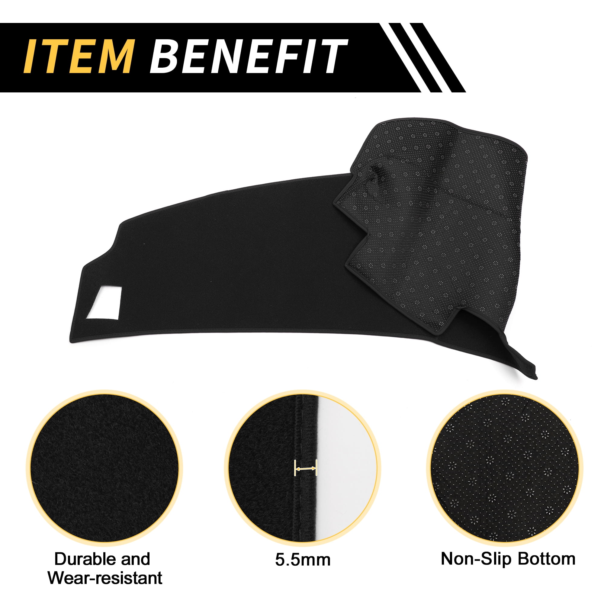 Unique Bargains Dash Cover for Ford for Ranger 1989-1994 Dash Board Mat Non-Slip Dash Cover Mat Pad Polyester Center Console Dashboard Cover Pad Carpet Black