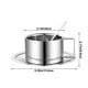 thumbnail image 3 of Juego de tazas de café de acero inoxidable - 304 tazas aislantes de doble pared para oficina, té y bebidas calientes, 13,6 cm, plata (set de 3 piezas), 3 of 6