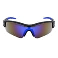 thumbnail image 2 of ANSI Z87.1+ Protective Safety Sunglasses Mirrored Lens Light Wrap Half Rim Blue, 2 of 4