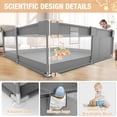 thumbnail image 5 of Babyeap Baby Playpen With Mat,50"x50"Play Pen for Babies and Toddlers,Play Yard With Gate for Indoor Outdoor,Dark Gray, 5 of 7