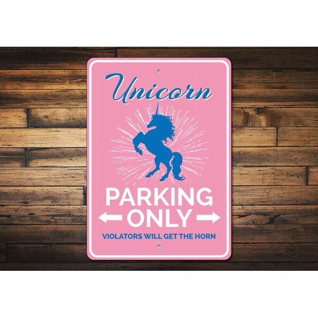 Regalo de unicornio Letrero de estacionamiento de unicornio Regalo para amantes de los unicornios Letrero para amantes de los unicornios Decoración de unicornio Letrero de unicornio de metal Letrero
