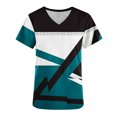 thumbnail image 5 of Soki Womens Plus Scrubs V-Neck Graphic Short-Sleeved Pocket Nurse Top Clearance, 5 of 5