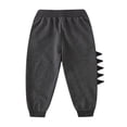 thumbnail image 5 of Kids Jogger Pants Boys Girls Loose Fit Dino Details Pull On Cotton Sweatpants Solid T Fall Winter Casual Bottoms (4-5 Years, Black), 5 of 5