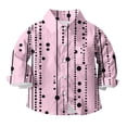 thumbnail image 4 of Riecok Girls Button down Shirt Lapel Collared Cute Printed Blouse Long Sleeve Lightweight Basic Trendy Fall Tops, 4 of 5