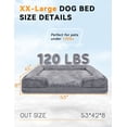 thumbnail image 2 of XXL Orthopedic Dog Bed for Extra Large Dogs - Waterproof Memory Foam, Egg Crate Support, Non-Slip Bottom & Removable Washable Cover, 53" x 42" x 8", 2 of 7