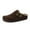 Brown, variant on Cushionaire Haven Genuine Leather Clogs for Women – Faux Fur Lined Slip-On Womens Shoes with Cork Footbed and Adjustable Buckle