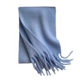 thumbnail image 5 of comerut Winter Scarf Thickened Knitted Solid Color Elastic Tassel Stay Warm Anti-shrink Lady School Outdoor Scarf Clothes Accessories, 5 of 8