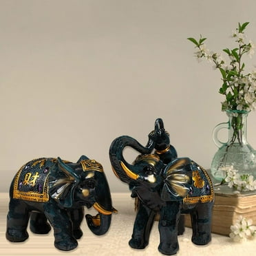 1 Pair Figurines Resin Statue Ornament Crafts Collectible Fashion Stand for Bookshelf Home Bedroom Stand , blue
