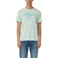 thumbnail image 2 of s.Oliver Camiseta hombre - Basic, estampado logo, cuello redondo, algodón Verde claro M (Medium), 2 of 4