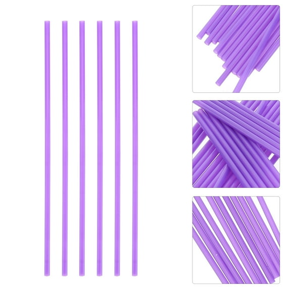 200pcs Colored Drinking Straws Decorative Straws for Birthday Wedding Cocktail Party Supplies ( Purple )