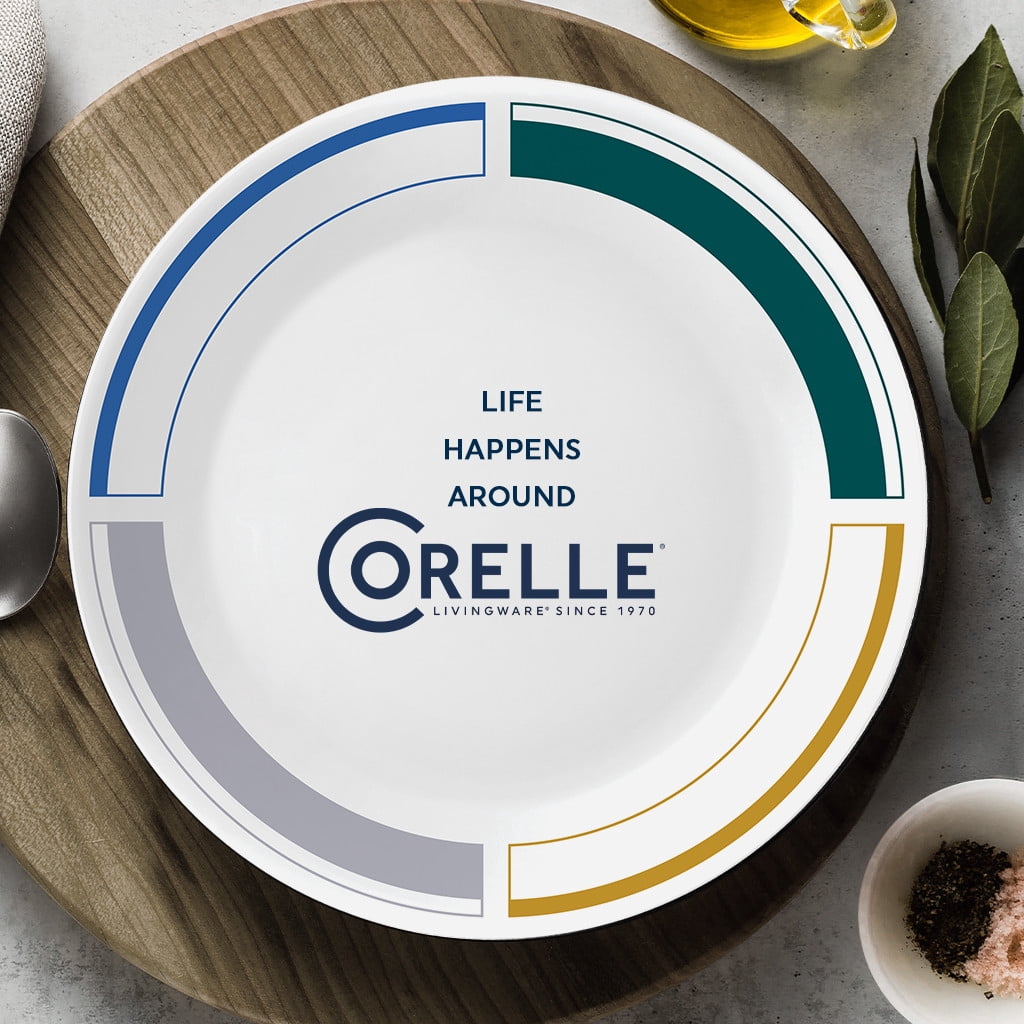 (2 pack) Corelle Color Block 10.25" Dinner Plate