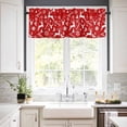 thumbnail image 3 of Christmas Kitchen Curtains and Valances Set, Elk Snowflake Abstract Red Xmas Rod Pocket Window Valance 18 Inch Window Curtain Panels for Living Room Bedroom Laundry, 27.5x36in, 3 Pieces, 3 of 7