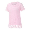 thumbnail image 5 of FVWITLYH T Shirt Women Womens Oversized T Shirts Loose Fit Crewneck Short Sleeve Tops Summer Casual Blouse Y2K 2024 Basic Tee Pink,XL, 5 of 5