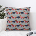thumbnail image 6 of Rateoe Dachshund Dog Heart Pattern Throw Pillow Cover Premium Pillow Stuffer Sham Square for Decorative Cushion Bed Couch Sofa(Pillow insert not included), 6 of 8