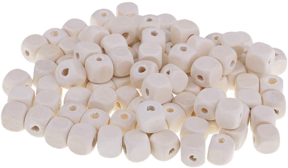 200x Natural Cube Square Wood Spacer Beads Jewelry Making Bracelet Necklace 