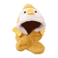 thumbnail image 2 of Gorro con capucha para niños, bufanda, gorro de vestir, calentador de cuello, gorro de peluche divertido con animales Amarillo, 2 of 9