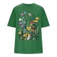 thumbnail image 3 of Graphic Tennis Tees for Women's T-Shirts Oversized Graphic Tee for Casual Everyday Wear Top with Print Comfortable Fit Green S, 3 of 5