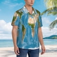 thumbnail image 5 of Bixox Men's Hawaiian Shirts Men's Earth View World Map Print Short-Sleeve Shirt-3X-Large, 5 of 8