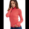 thumbnail image 3 of Suéteres Acanalados para Mujer, Lindos Suéteres de Punto de Cuello Alto, Ajustados y Cálidos Sandía un Tamaño, 3 of 8