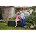 thumbnail image 4 of Open Box Keter Plastic 150-Gal Outdoor Patio Organizer Deck Bench Storage, Dark Gray, 4 of 7