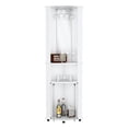 thumbnail image 3 of Mirrored Corner Bar Cabinet with Shelves | Display Items in Dining Room | Particle Board Design | Meet Wine Glass Storage Need, 3 of 3