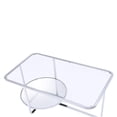 thumbnail image 3 of Contemporary Coffee Table with Round Bottom Shelf, Silver and Clear, 3 of 4