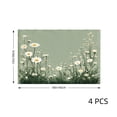 thumbnail image 4 of Amarainy Daisy Garden Green Linen Table Mats Set of 4 for Home Kitchen Table Decor 12x18 inch, 4 of 5