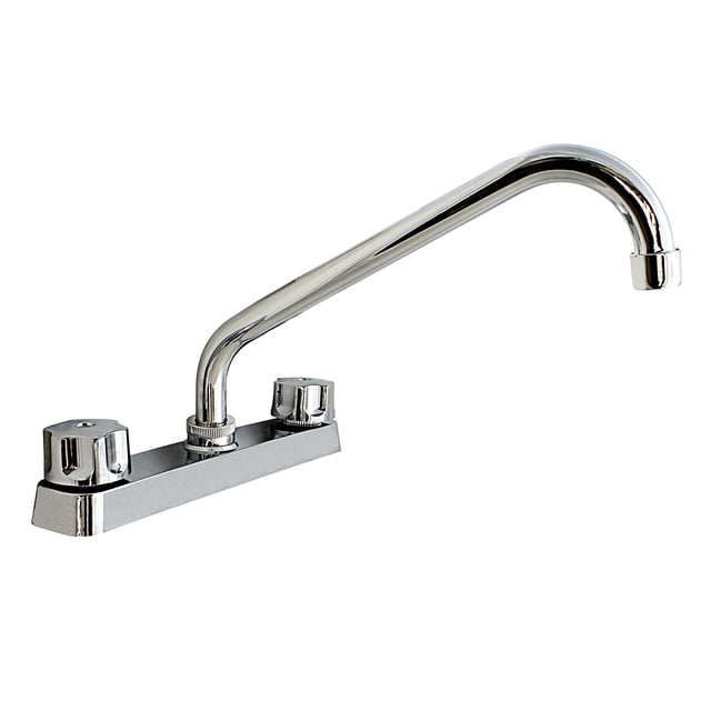 Llave Mezcladora Agua Fregadero O Tarja De Cocina Idrop Cromado Cuerpo Plastico Cuello Acero