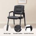 thumbnail image 5 of Naomi Home Mindy Office Guest Chair Set of 6, Heavy Duty Leather Executive Waiting Room Chairs, Lobby Reception Chairs with Padded Arm Rest, Side Chair, Conference Room Chairs Set of 6 -Black, 5 of 9