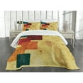 thumbnail image 3 of Ambesonne Geometric Quilted Bedspread Set 3 Pcs, Grunge Squares, Queen Size, Multicolor, 3 of 5