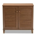 thumbnail image 3 of Bowery Hill Contemporary Wood 4-Shelf Shoe Cabinet in Walnut Brown, 3 of 10