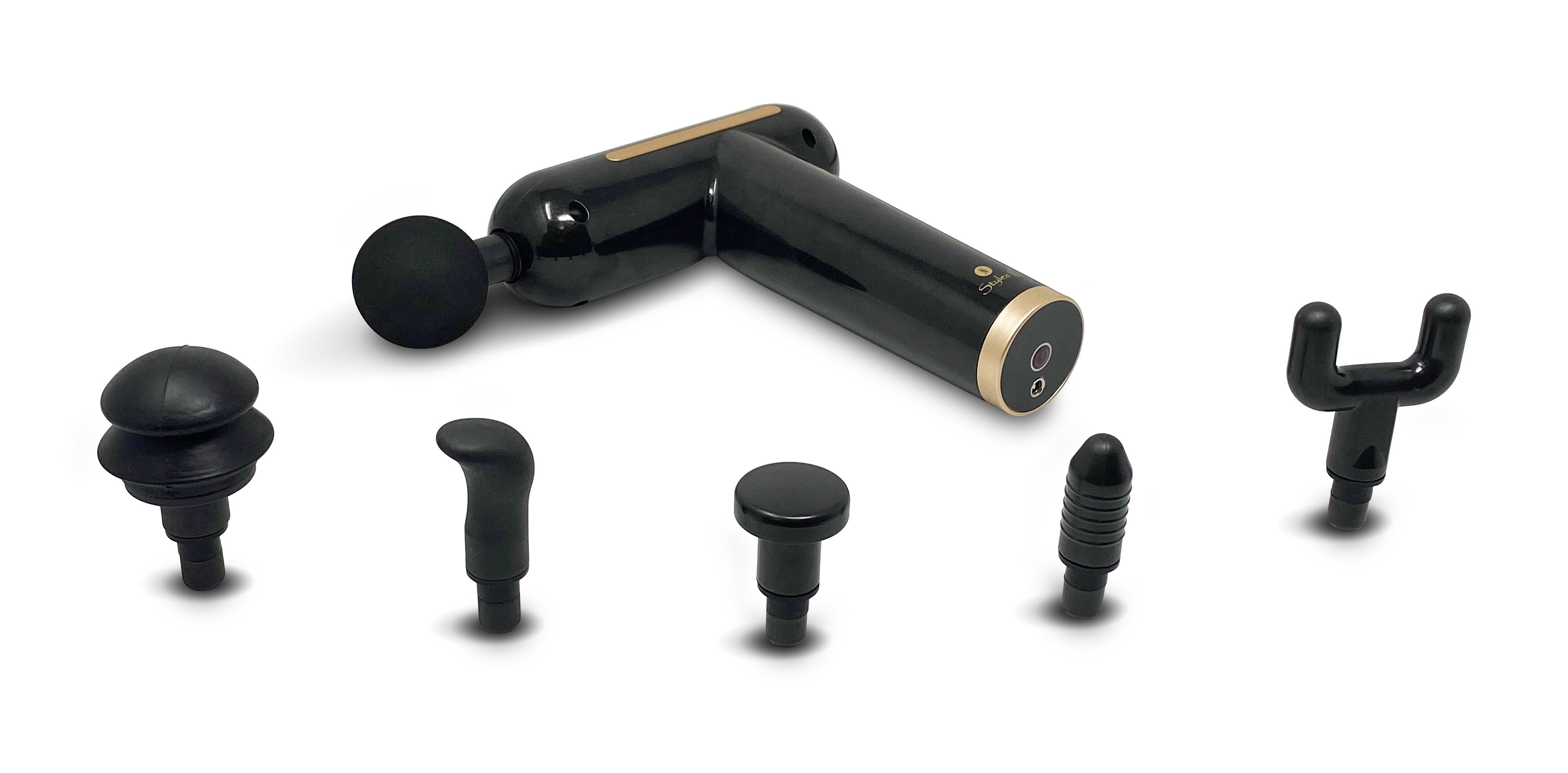 Styles II Deep Tissue Muscle Massage Gun 5 Speeds USB Rechargeable Percussion Massager with 6 Massage Heads