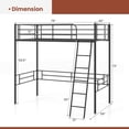thumbnail image 3 of Costway Twin Metal Loft Bed Frame with Ladder Loft Bed with Safety Guardrails, 3 of 10
