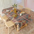 thumbnail image 5 of Red Ethnic Geometric Pattern Rectangle Tablecloth 60"x102",Waterproof Polyester Rectangle Table Cloth, Wipeable Spillproof Polyester Tablecloth for Dining, Camping, Indoor and Outdoor, 5 of 6