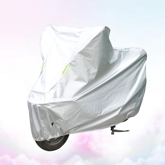 ADDHAT Funda Para Motocicleta Plata Con Reflectantes Para Uso Exterior Y Protección Solar