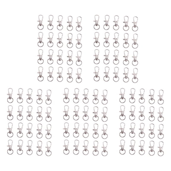 100Pcs Metal Lobster Trigger Swivel Clasp Hooks Clip Buckle Jewellery Making Arts Crafts Key Ring Keychain 35mm