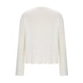 thumbnail image 3 of New trending & for spring GaThRRgYP Crochet Sweater Cardigans Womens New,Fashion Women's Solid Color Round Neck Three-Dimensional Rose Knitted Casual Sweater Top White S, 3 of 4