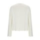thumbnail image 3 of Suéter de cuello redondo para mujer, blusa informal de punto con rosas tridimensionales, color liso, de poliéster, 3 of 4