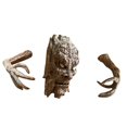 thumbnail image 1 of 3Pcs/Set Bark Sculpture Ghost Facial Design Weather Resistance Resin Whimsical Paw Bark Statue Halloween Decorations, 1 of 10