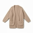 thumbnail image 7 of UQJfacai Girls Cardigan Kids Fuzzy Sherpa Long Sleeve Open Front Sweater Lightweight Soft Outerwear Coat with Pockets 5-14 Years, 7 of 7