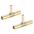 thumbnail image 1 of Conector de reducción de manguera de latón de 10mm x 6mm x 10mm, conector en T de 3 vías, barbado para aire, agua, combustible, gas, 2 piezas. 8mm x 5mm x 8mm, 1 of 3