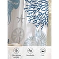 thumbnail image 6 of Sheer Curtains 45 Inch Length 2 Panels Set for Kitchen, Navy Blue Coastal Semi Sheer Curtains for Windows, Coral Jellyfish Nautical Voile Window Treatments Rod Pocket Curtain, 6 of 7