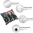 thumbnail image 4 of Acheng Four Soldiers Silhouetted American Flag Throw Pillow Covers  Decorative Square Cushion Case Soft Cozy Modern Pillowcase for Couch Sofa Bed Living Room Home Decor,2pcs White, 4 of 6