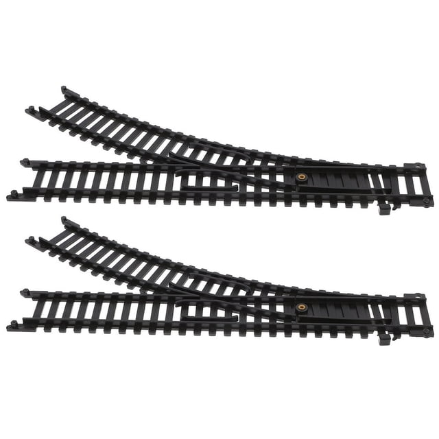 LEEYNEER Train Tracks 1Pair Electric Model Train Set Building Set Block Toy Train Expansion Accessories Black