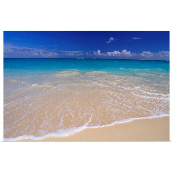 Great BIG Canvas | "Hawaii, Beautiful White Sand Beach With Turquoise Water, Blue Sky" Art Print - 30x20