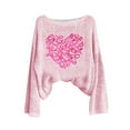 thumbnail image 2 of Chandail pour Femmes Manches Longues Sensibilisation au Cancer du Sein Col Rond pour Mode Tricot, Pulls pour Femmes, 2 of 4