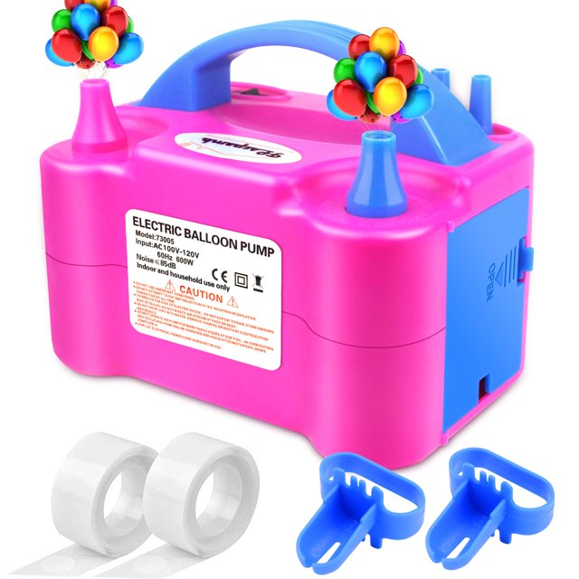 Bomba eléctrica para globos FLSEPAMB 220-240 V con 9 accesorios, color azul